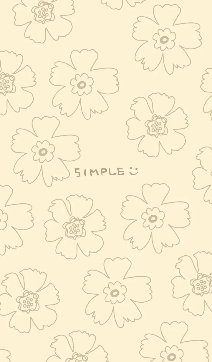 [LINE着せ替え] 線の花 イエロー2の画像1