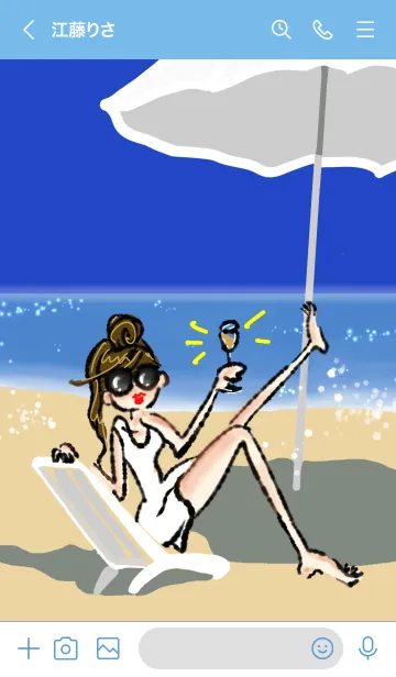 [LINE着せ替え] サングラス女子の夏休み♡の画像3