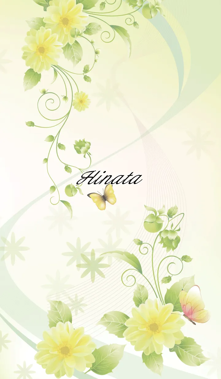 [LINE着せ替え] ひなた用 Butterflies and flowersの画像1