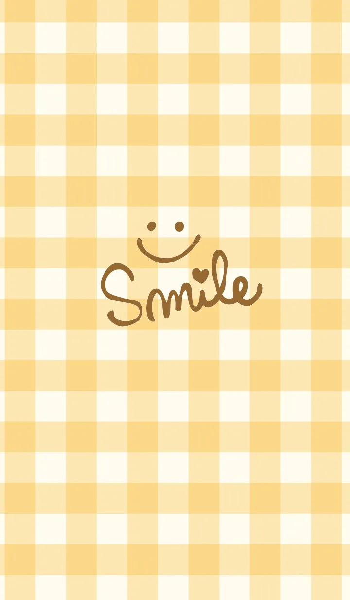 [LINE着せ替え] オレンジ色ギンガムチェック-スマイル11-の画像1