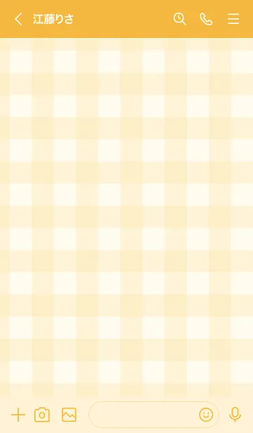 [LINE着せ替え] オレンジ色ギンガムチェック-スマイル11-の画像3