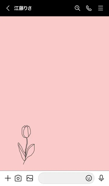 [LINE着せ替え] art tulip (black pink)の画像3