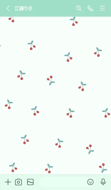 [LINE着せ替え] さくらんぼ(韓国語) -mintgreen-の画像3