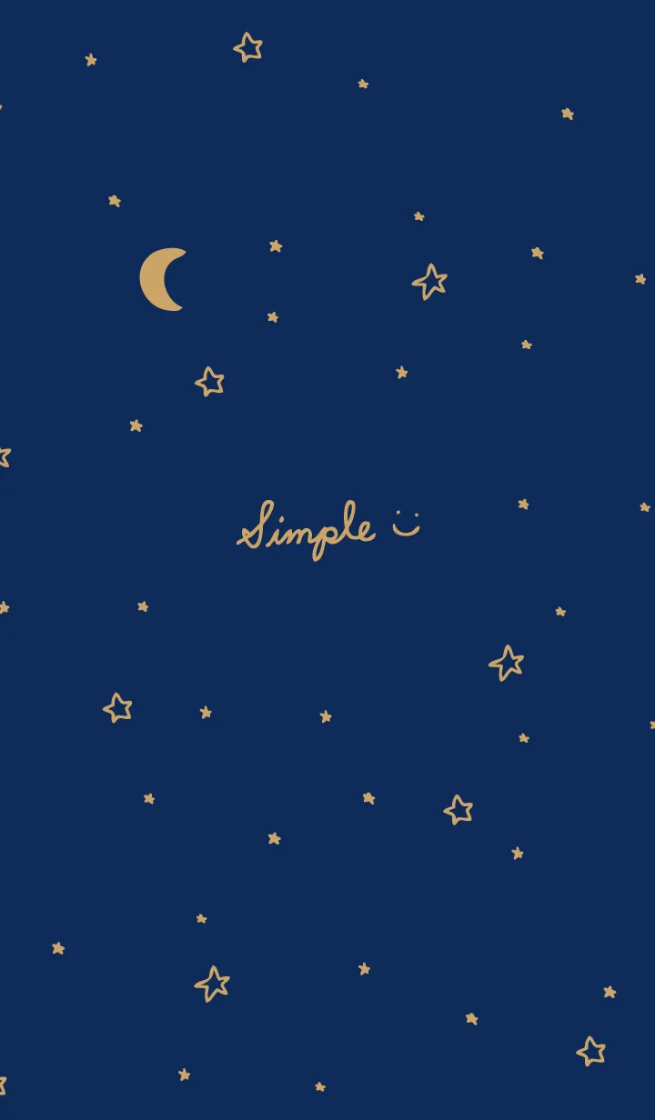 [LINE着せ替え] 夜星と月スマイル ネイビーの画像1