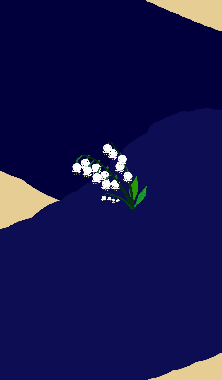 [LINE着せ替え] シンプルな花 1：スズランの画像1