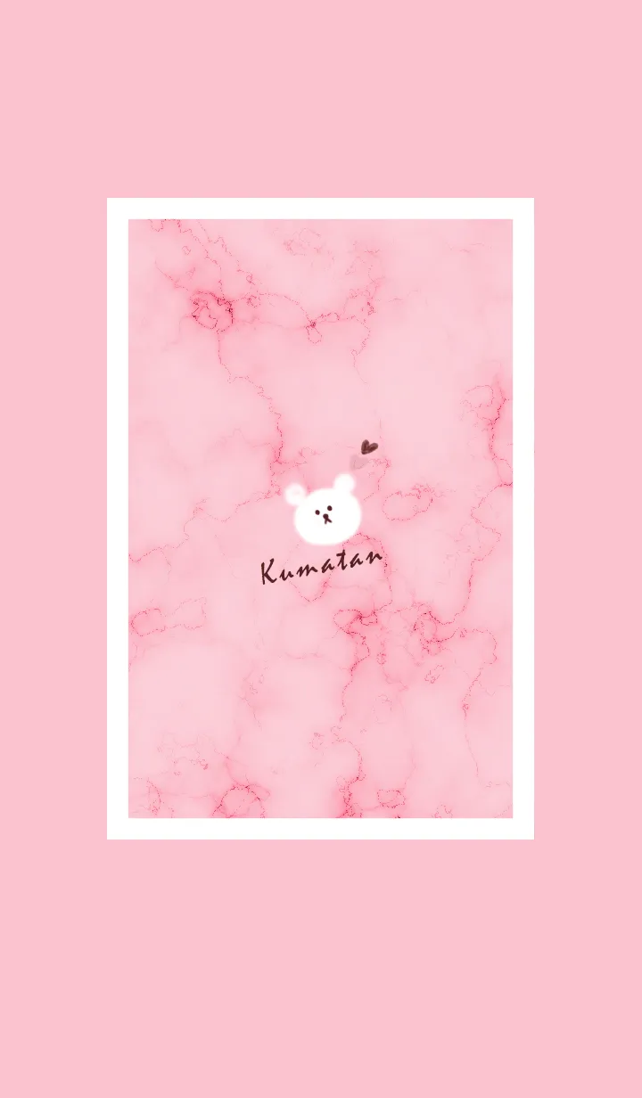 [LINE着せ替え] ～大理石とくまたん♥ピンク01_1～の画像1