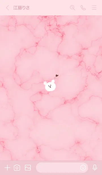 [LINE着せ替え] ～大理石とくまたん♥ピンク01_1～の画像3