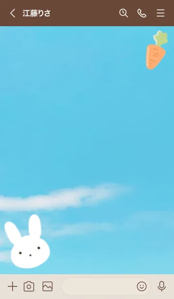 [LINE着せ替え] うさぎとにんじんの着せかえ 青空の画像3