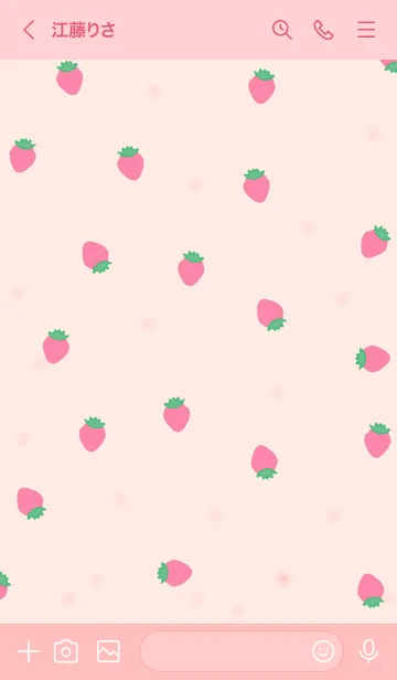 [LINE着せ替え] strawberry pattern / pinkの画像3