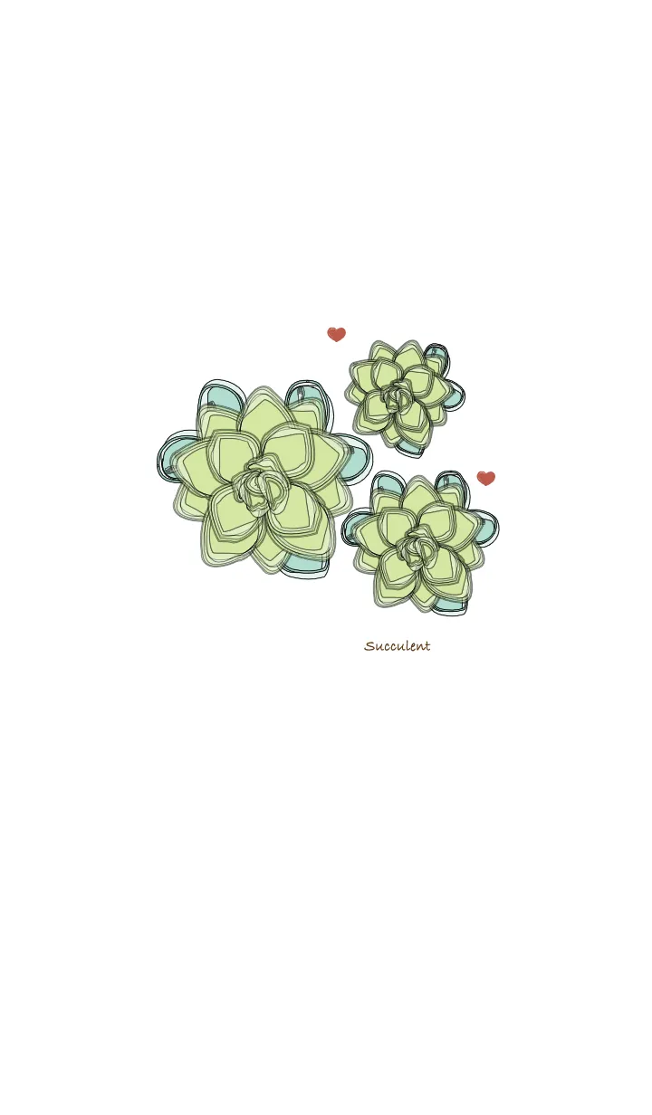 [LINE着せ替え] Succulent drawing 2の画像1