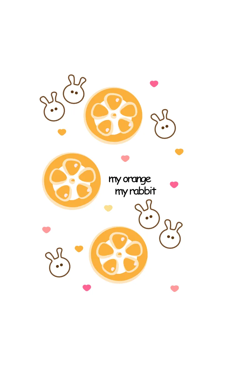 [LINE着せ替え] Sweet orange & sweet rabbit 11の画像1