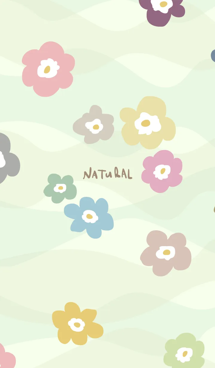 [LINE着せ替え] くすみカラー花々 グリーン4の画像1