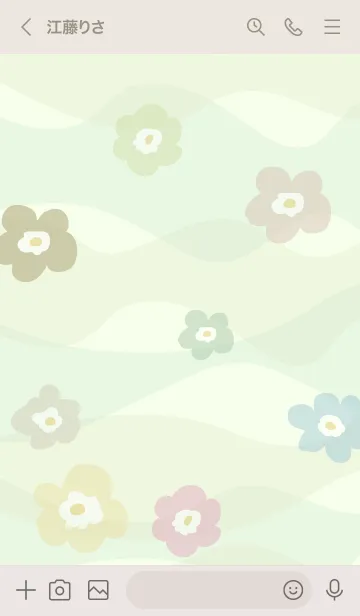 [LINE着せ替え] くすみカラー花々 グリーン4の画像3