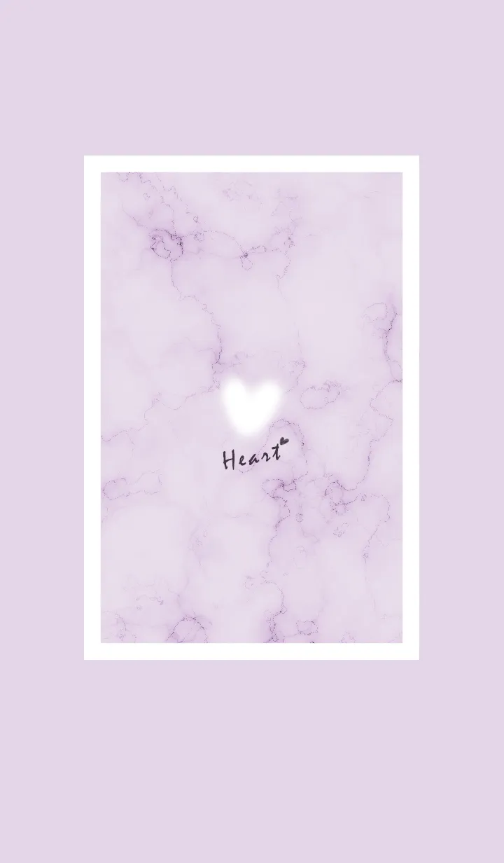 [LINE着せ替え] ～大理石とふわふわハート♥パープル14_1～の画像1