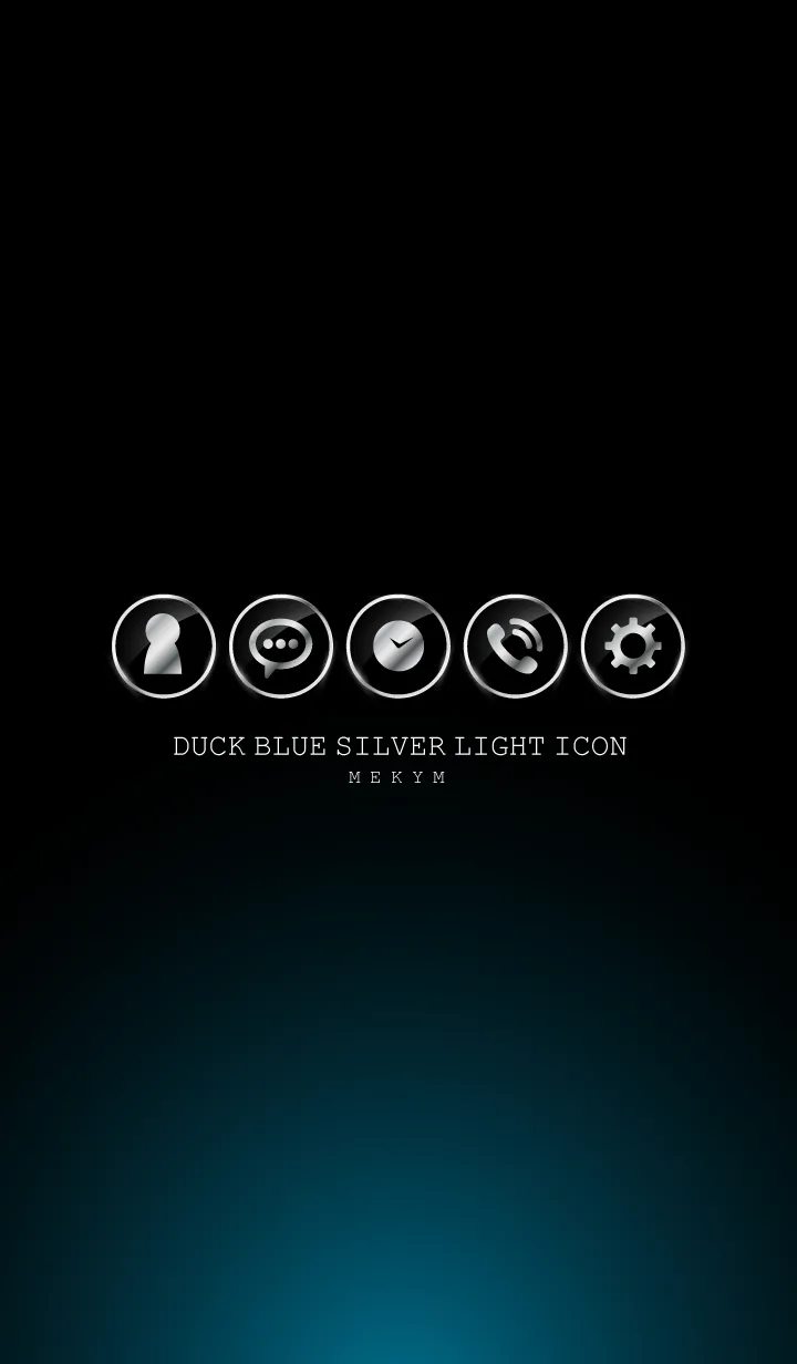 SILVER LIGHT ICON THEME -Duck Blue-の着せ替えメイン画像