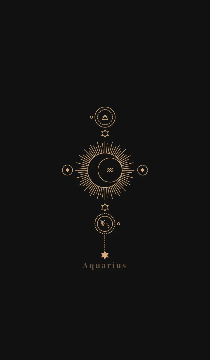 [LINE着せ替え] 十二星座 - みずがめ座 - 金色 -の画像1