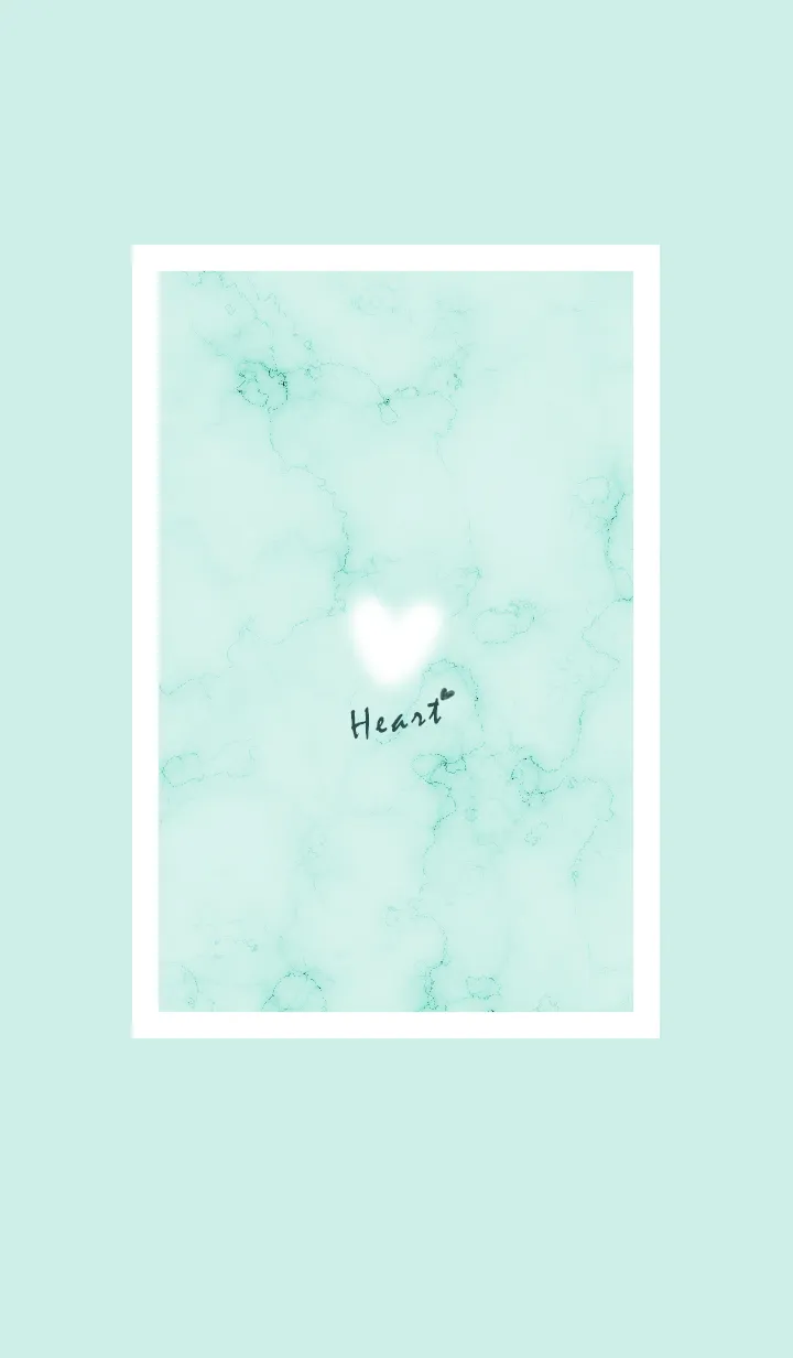 [LINE着せ替え] ～大理石とふわふわハート♥グリーン02_1～の画像1