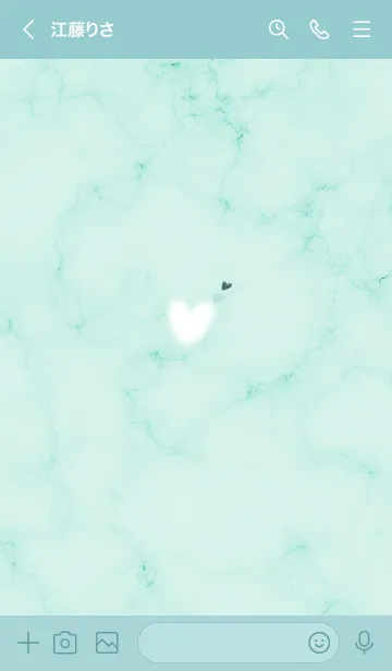 [LINE着せ替え] ～大理石とふわふわハート♥グリーン02_1～の画像3