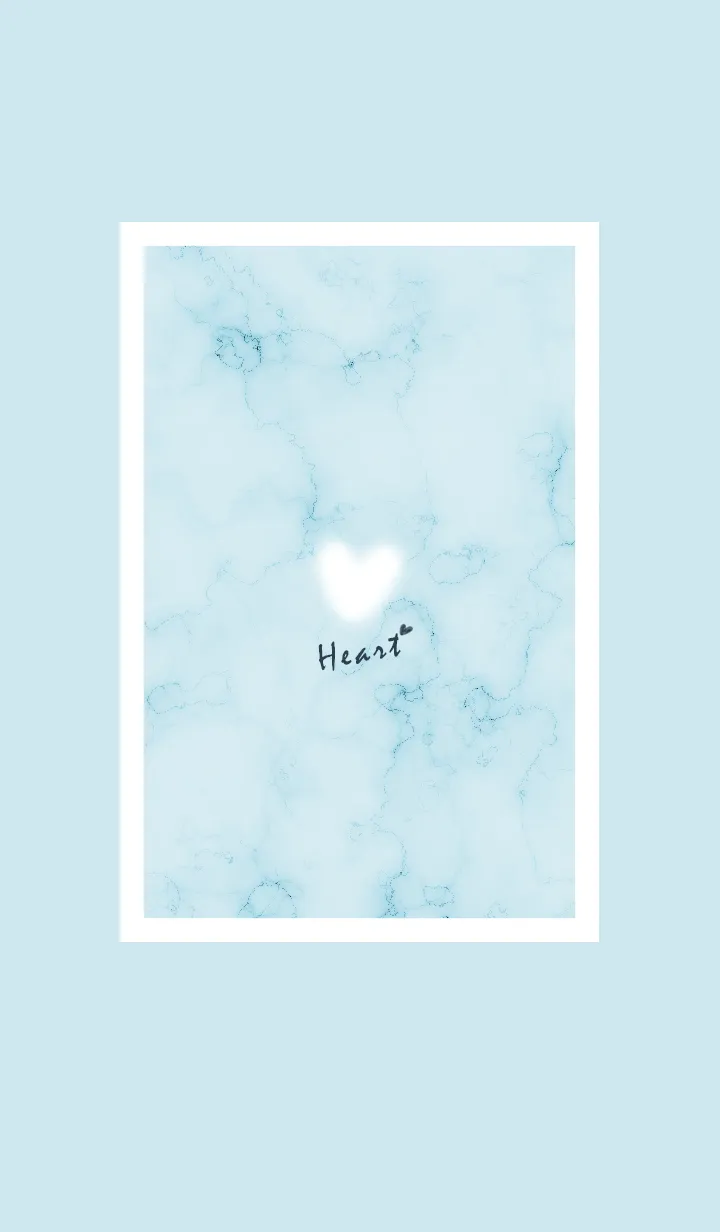 [LINE着せ替え] ～大理石とふわふわハート♥ブルー03_1～の画像1