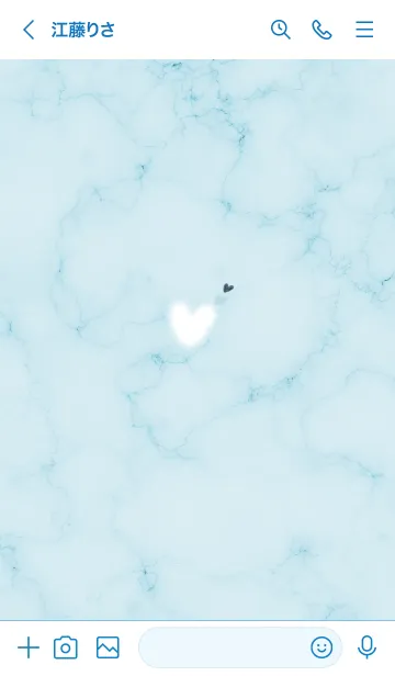 [LINE着せ替え] ～大理石とふわふわハート♥ブルー03_1～の画像3