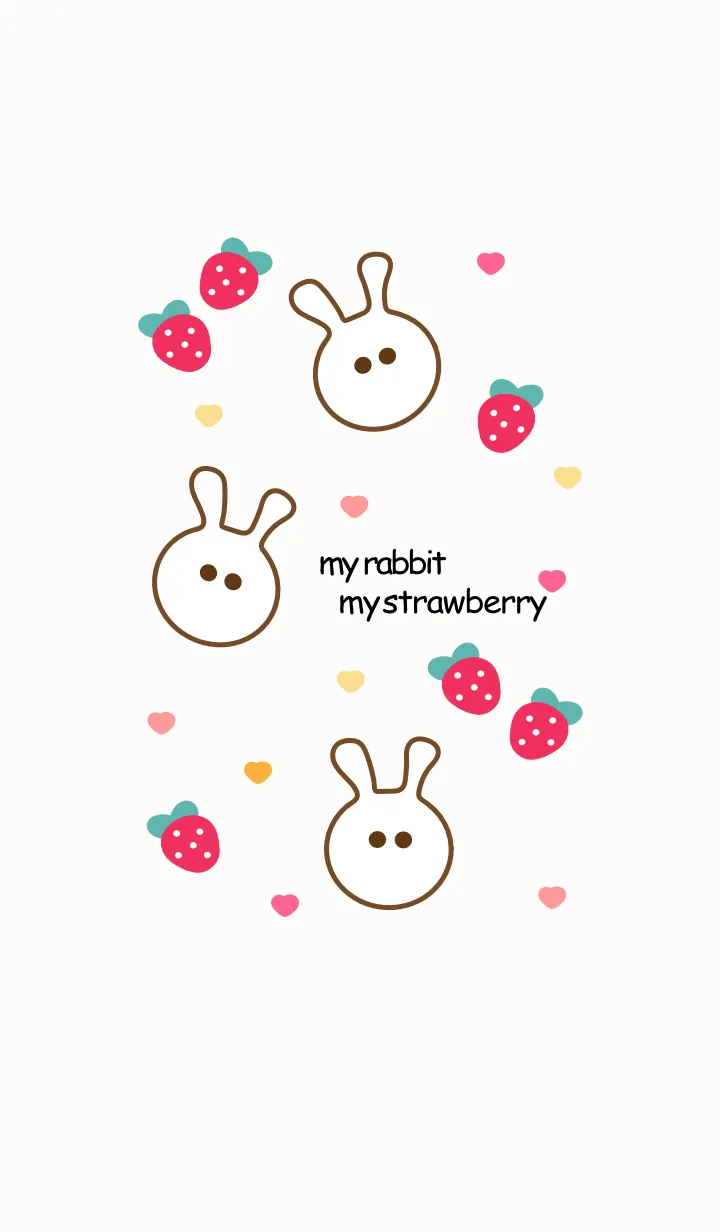 [LINE着せ替え] Rabbit & Strawberry 15の画像1