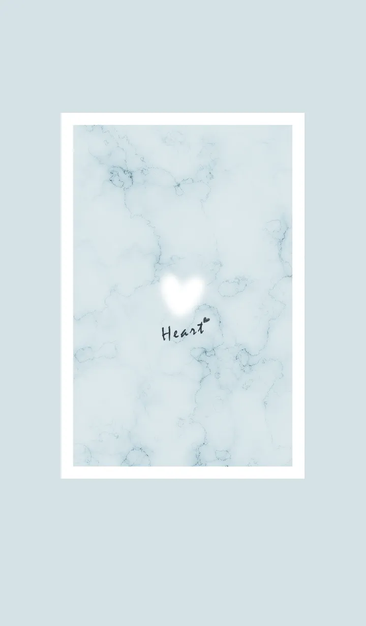 [LINE着せ替え] ～大理石とふわふわハート♥ブルー12_1～の画像1