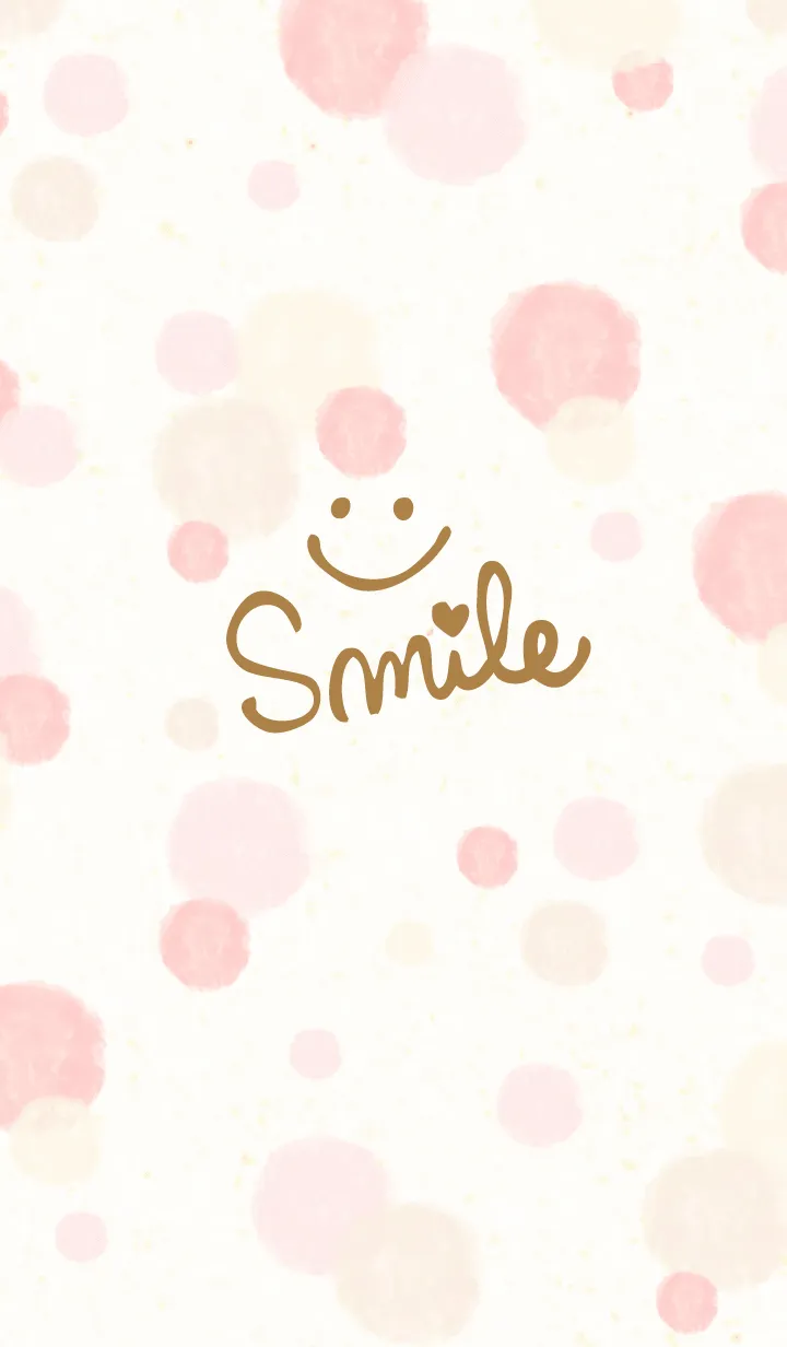 [LINE着せ替え] スマイル-大人水彩水玉ピンク11-の画像1