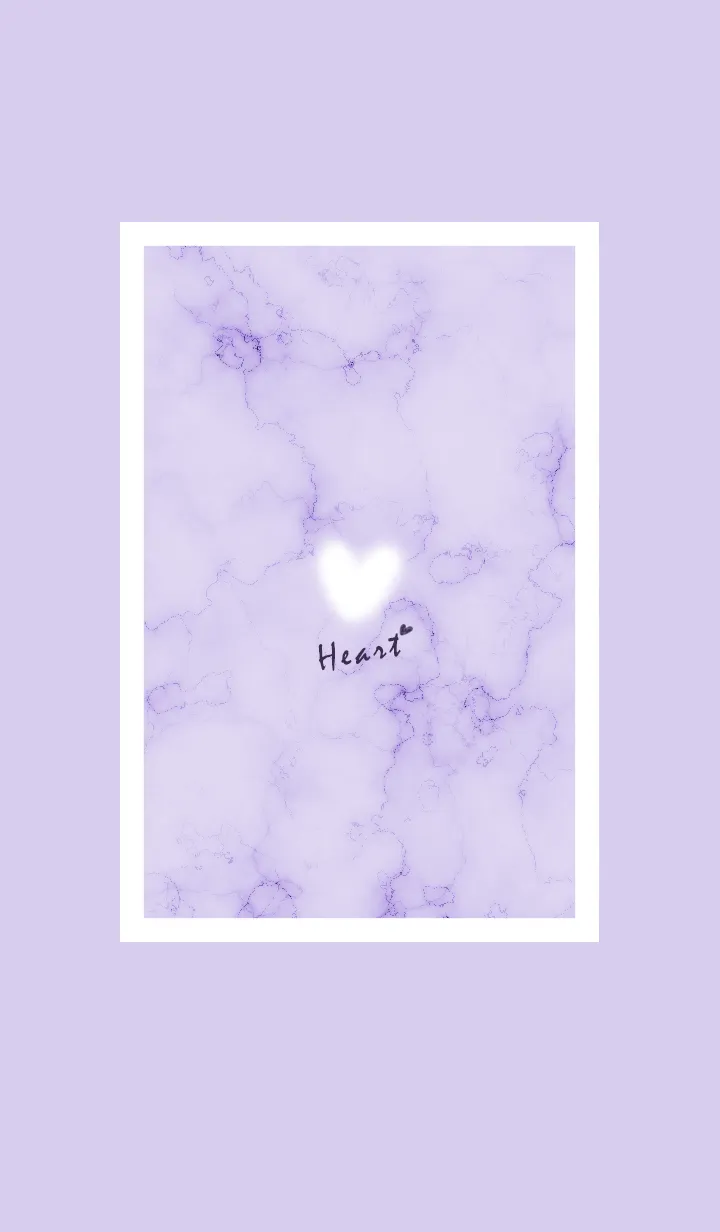 [LINE着せ替え] ～大理石とふわふわハート♥パープル05_1～の画像1