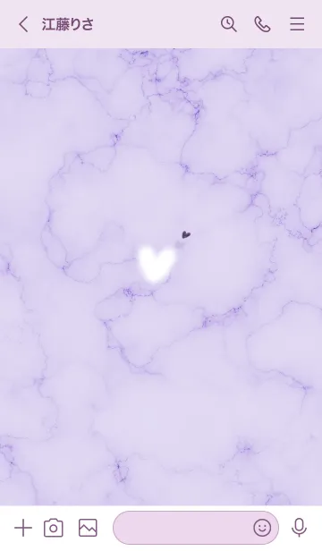 [LINE着せ替え] ～大理石とふわふわハート♥パープル05_1～の画像3