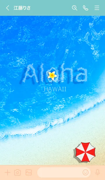 [LINE着せ替え] 水彩画♡ハワイ＊ALOHA+251の画像3