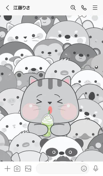 [LINE着せ替え] Simple Special Grey Cat Theme (JP)の画像3