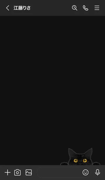 [LINE着せ替え] 黒猫とシンプル ブラック.の画像3