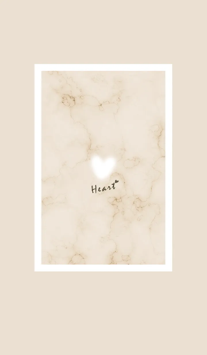 [LINE着せ替え] ～大理石とふわふわハート♥ベージュ09_1～の画像1