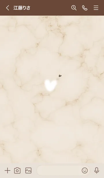 [LINE着せ替え] ～大理石とふわふわハート♥ベージュ09_1～の画像3