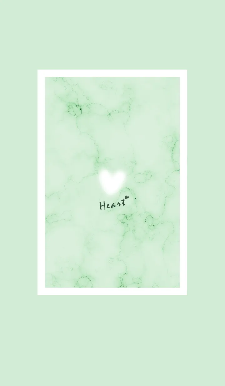 [LINE着せ替え] ～大理石とふわふわハート♥グリーン10_1～の画像1