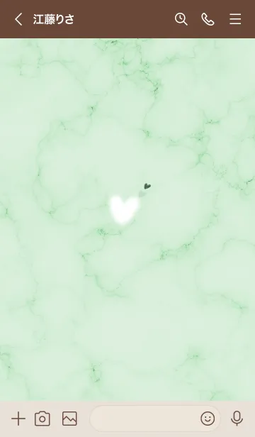 [LINE着せ替え] ～大理石とふわふわハート♥グリーン10_1～の画像3