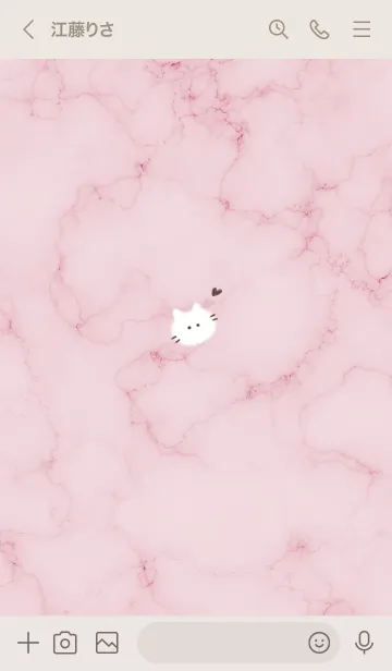 [LINE着せ替え] ～大理石と猫♥ピンク06_1～の画像3