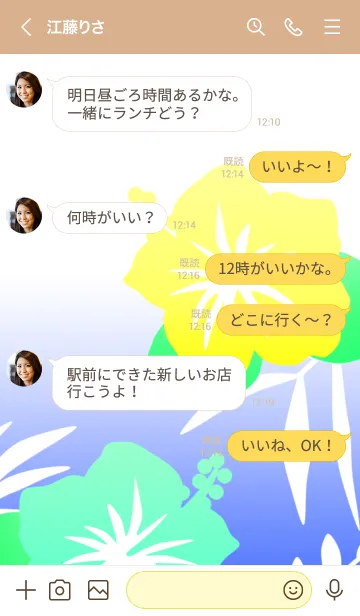 [LINE着せ替え] 夏(ハイビスカスとボタニカル5)の画像4