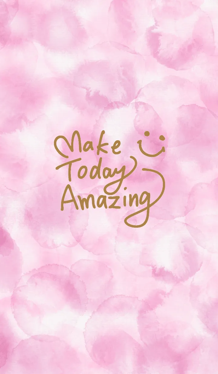 [LINE着せ替え] スマイル-水彩ピンク色25-の画像1