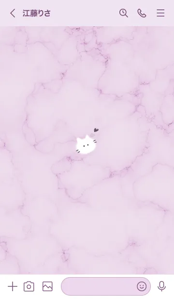 [LINE着せ替え] ～大理石と猫♥パープル05_1～の画像3
