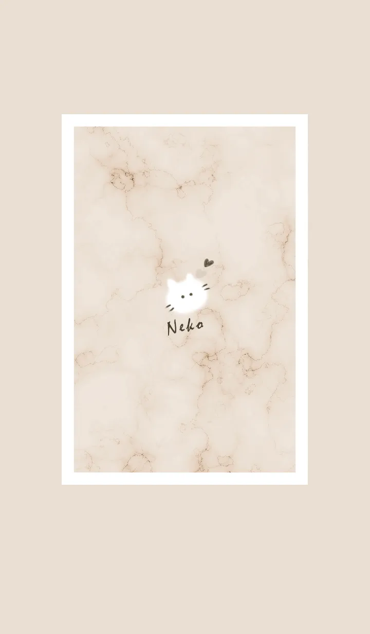 [LINE着せ替え] ～大理石と猫♥ベージュ08_1～の画像1