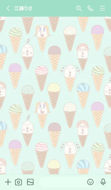 [LINE着せ替え] くるりん子さん アイスクリームナキモチの画像3