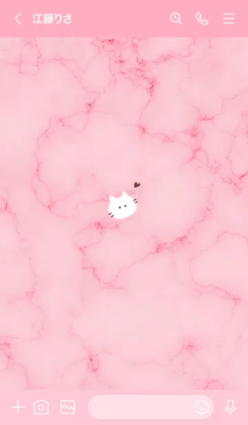 [LINE着せ替え] ～大理石と猫♥ピンク01_1～の画像3