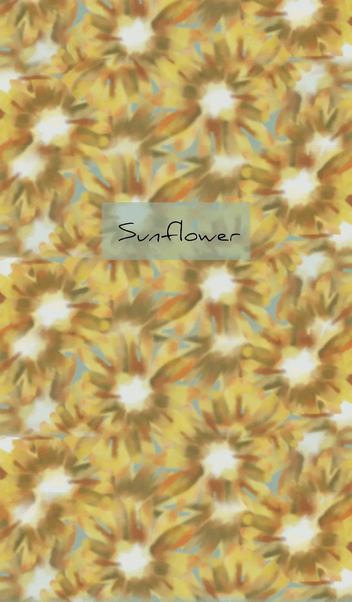 [LINE着せ替え] ベージュとカーキ : 水彩のひまわりの画像1