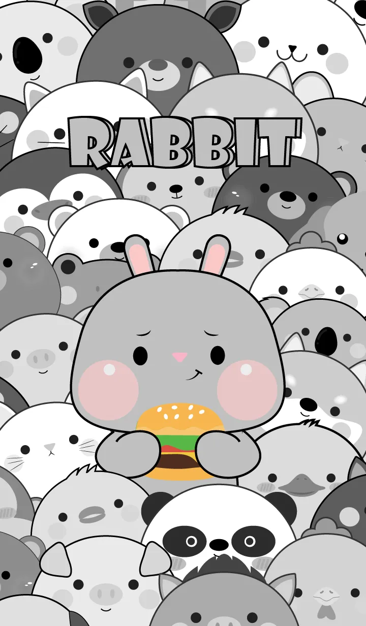 [LINE着せ替え] Simple Special Grey Rabbit Theme (JP)の画像1