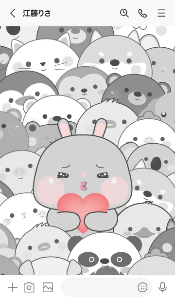 [LINE着せ替え] Simple Special Grey Rabbit Theme (JP)の画像3