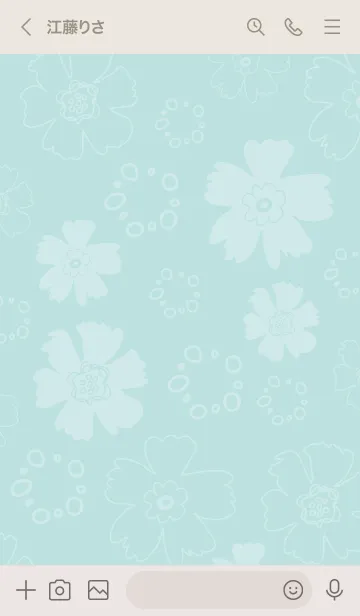 [LINE着せ替え] ナチュラル 花と丸 ブルーの画像3