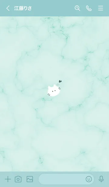 [LINE着せ替え] ～大理石と猫♥グリーン14_1～の画像3