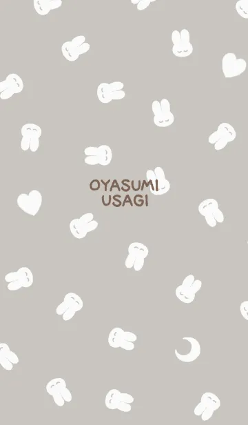 [LINE着せ替え] おやすみうさぎ #パターン #グレージュの画像1