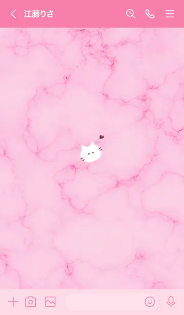 [LINE着せ替え] ～大理石と猫♥ピンク12_1～の画像3